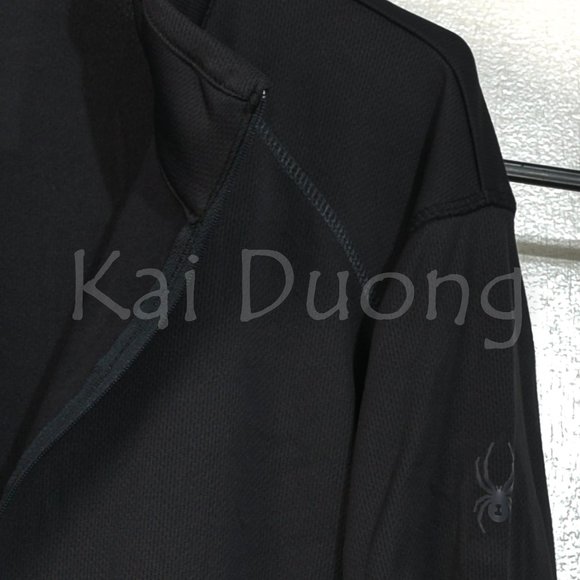 - Spyder Men's Baselayer Quarter Zip Black 1/4 Zip XL‎ BLACK - Picture 4 of 7